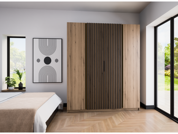 Szafa Kaja kolor dąb evoke / dąb evoke. 2 fronty + 2 lamele