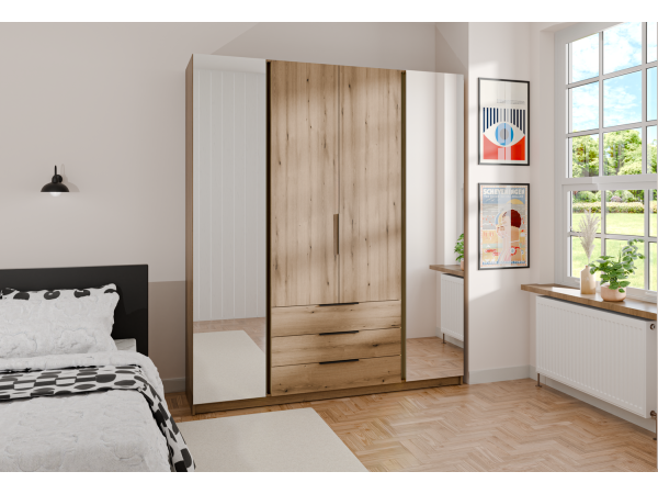 Szafa Kaja kolor dąb evoke / dąb evoke . 2 lustra + 2...