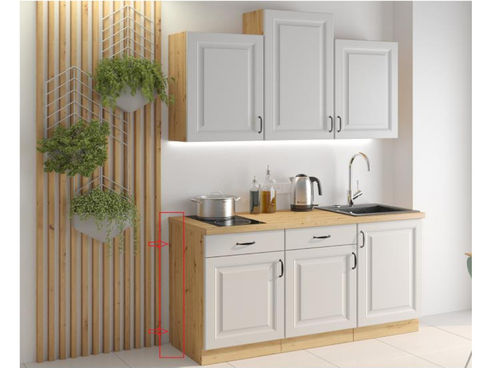 Maskownica między szafkami a ścianą kolor Dąb...