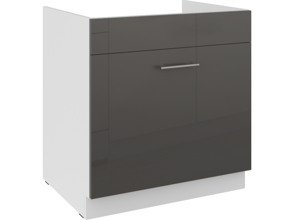 Szafka dolna pod zlew z wysuwaną szufladą 80 ZL 1S BB -KUCHNIA LARA SZARA