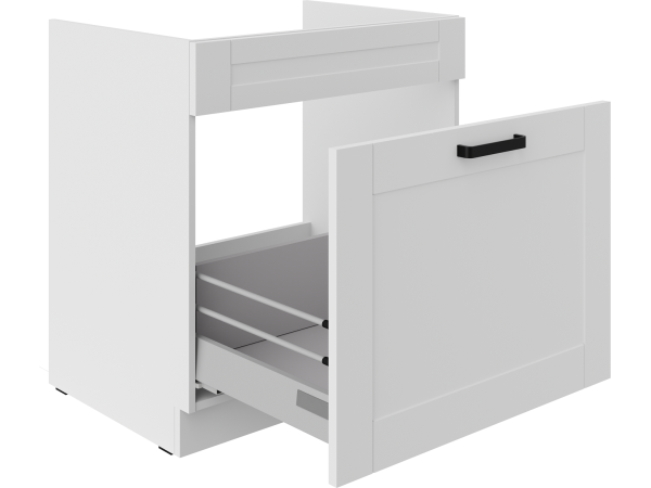 Szafka dolna pod zlew z wysuwaną szufladą 80 ZL 1S BB -KUCHNIA LUNA BIAŁA - BIAŁA