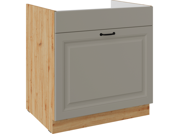 Szafka dolna pod zlew z wysuwaną szufladą 80 ZL 1S BB - KUCHNIA STILO Jasna Szara / Artisan