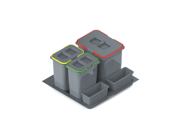 Kosz do segregacji 60 potrójny do szafki 60 ZL 1S
