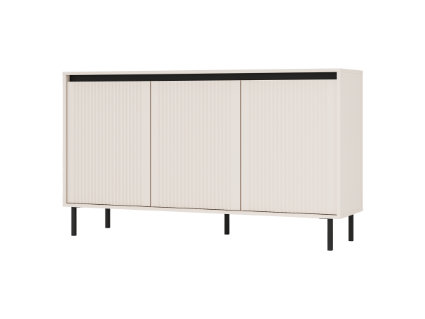 Komoda 3 Fronty, Osaka kolor Beż Piaskowy (lamel). Stwórz...