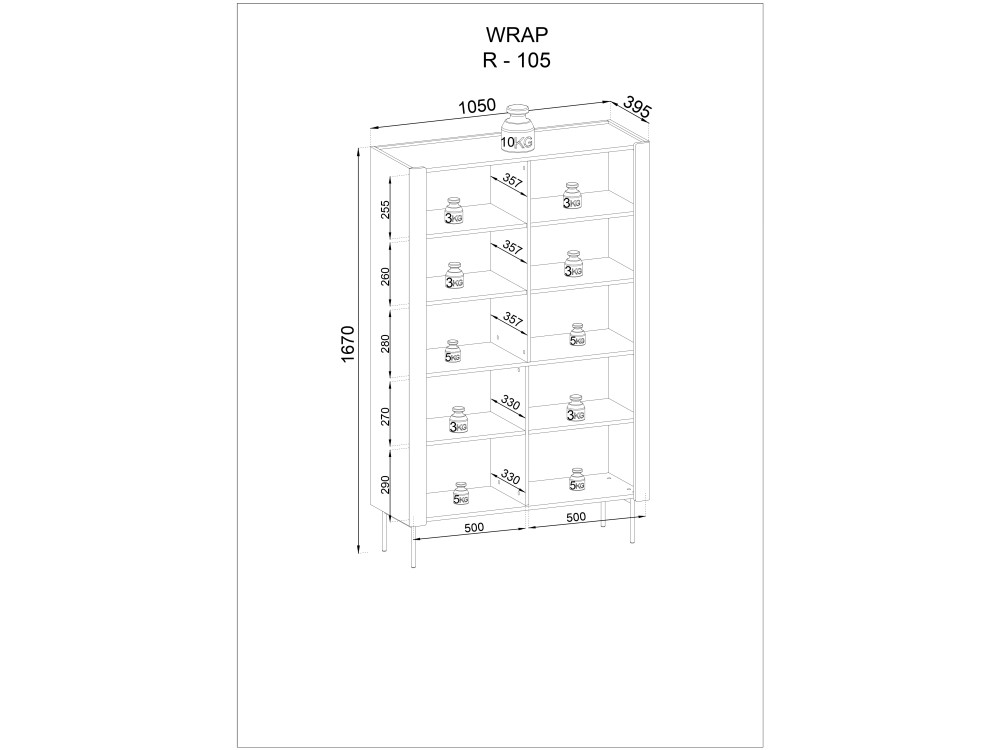 Witryna R 105 WRAP kolor orzech warmia /...