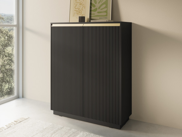 Komoda Wysoka Royal KW104 2 Fronty, kolor Czarny...