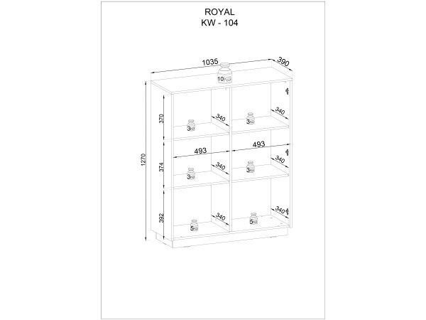 Komoda Wysoka Royal KW104 2 Fronty, kolor Beż Piaskowy. Stwórz własny zestaw.