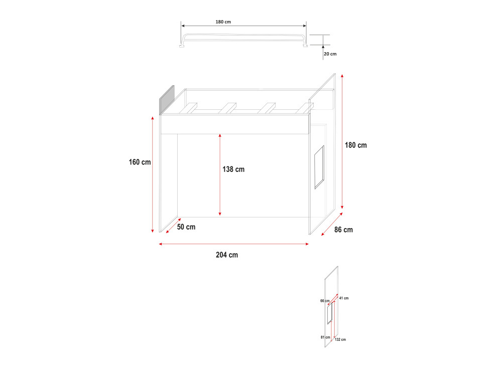 Łóżko młodzieżowe Raj V, kolor Szary. P/L