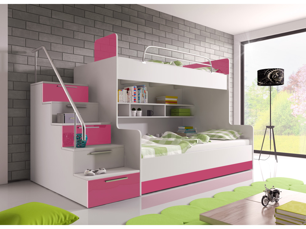 Łóżko piętrowe Raj II dla dziewczynek, kolor...