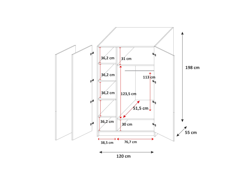 Meble Młodzieżowe Raj III, kolor Szary.