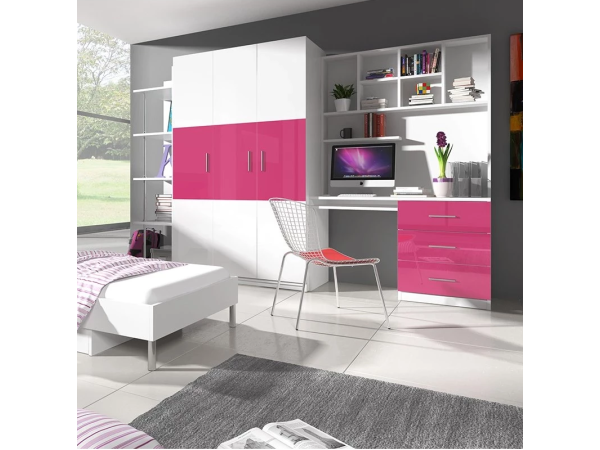 Meble Młodzieżowe Raj III, kolor Różowy.