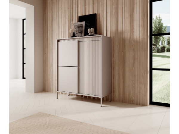 Komoda Wysoka 3 fronty Senso, kolor Beżowy. Stwórz własny...