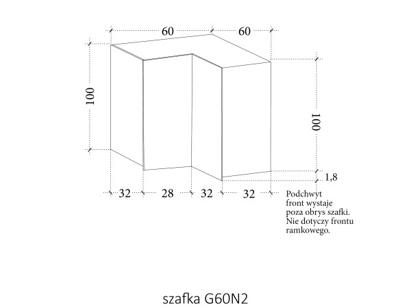 Szafka kuchenna górna Sorento G60N2 narożna