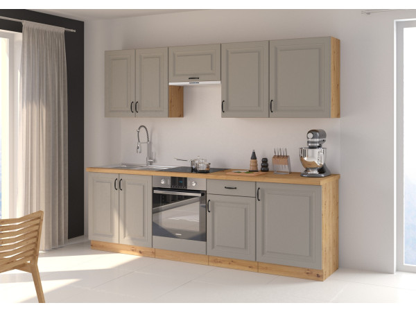 KUCHNIA STILO CLAY GREY + DĄB ARTISAN. Dowolna Konfiguracja Szafek.