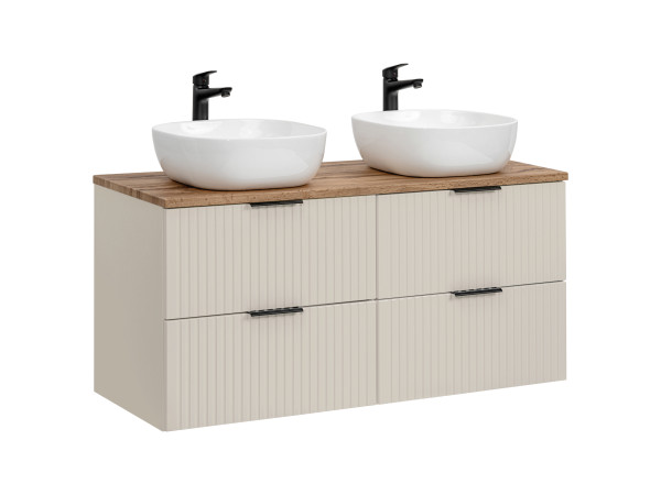 Zestaw Meblowy 120Cm Z Blatem I 2 Umywalkami Nablatowymi Smile