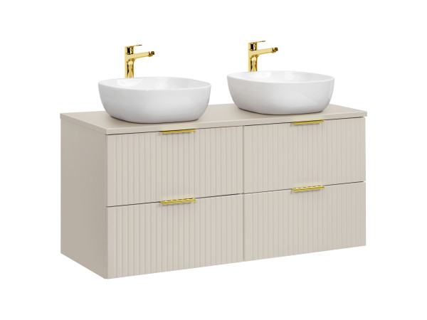 Zestaw Meblowy 120Cm Z Blatem I 2 Umywalkami Nablatowymi Smile