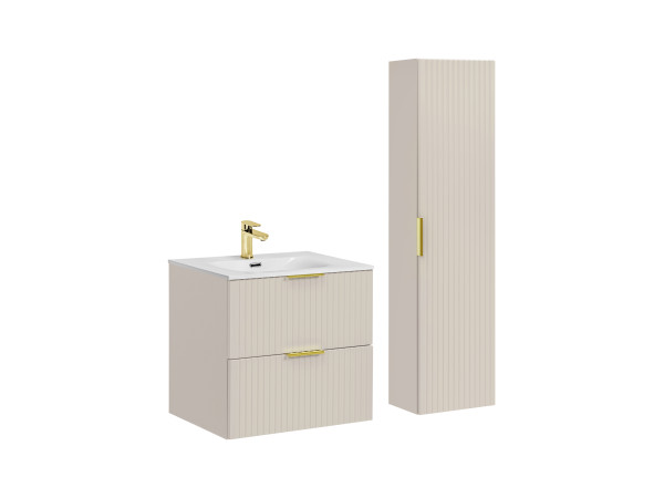 Zestaw Meblowy 60Cm Z Umywalką Meblową Sky I Szafką Wysoką