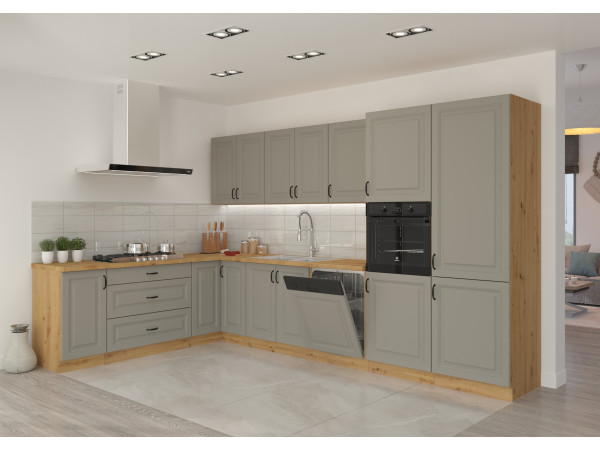 KUCHNIA STILO CLAY GREY + DĄB ARTISAN. Dowolna Konfiguracja Szafek.