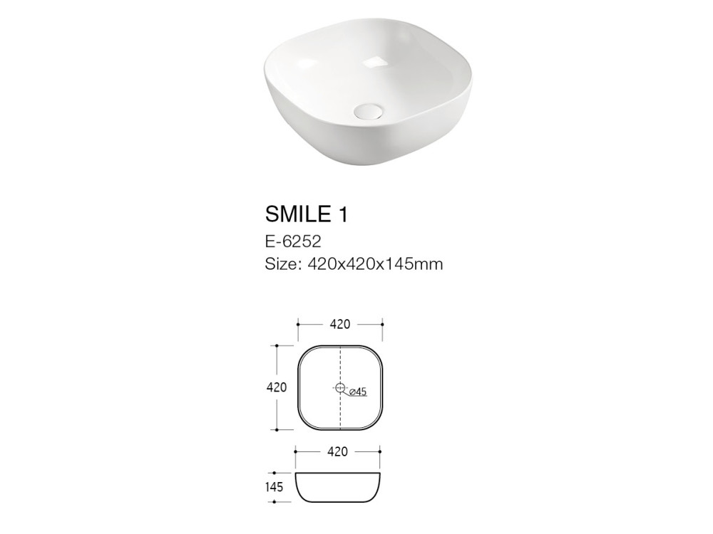 Zestaw meblowy 80cm z blatem i umywalką nablatową smile
