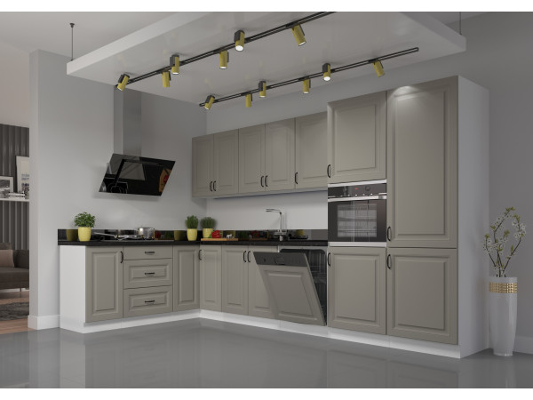 KUCHNIA STILO CLAY GREY + BIAŁY Dowolna Konfiguracja Szafek.