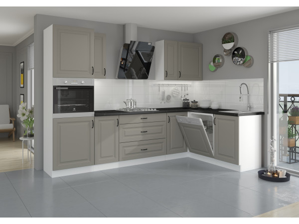 KUCHNIA STILO CLAY GREY + BIAŁY Dowolna Konfiguracja Szafek.