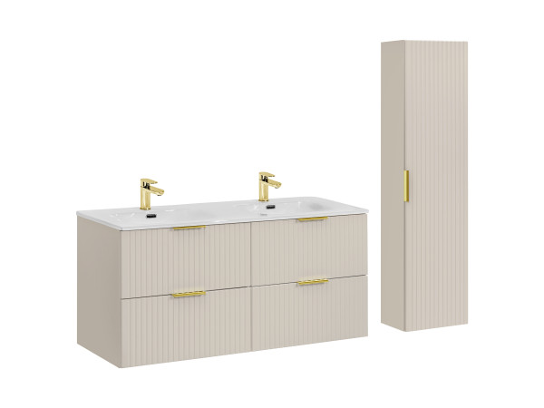 Zestaw meblowy 120cm z umywalką meblową sky i szafką wysoką