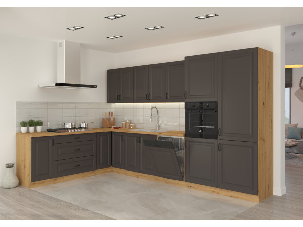 KUCHNIA STILO GRAFIT + DĄB ARTISAN. Dowolna Konfiguracja...