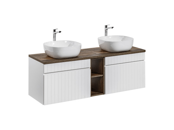 Zestaw meblowy 140cm z blatem i 2 umywalkami nablatowymi smile