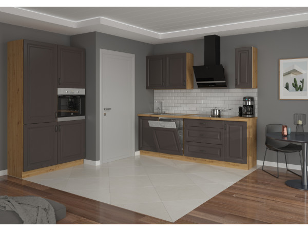 KUCHNIA STILO GRAFIT + DĄB ARTISAN. Dowolna Konfiguracja Szafek.