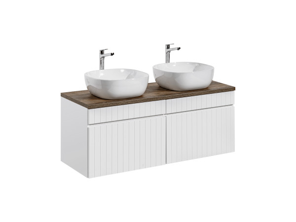 Zestaw meblowy 120cm z blatem i 2 umywalkami nablatowymi smile