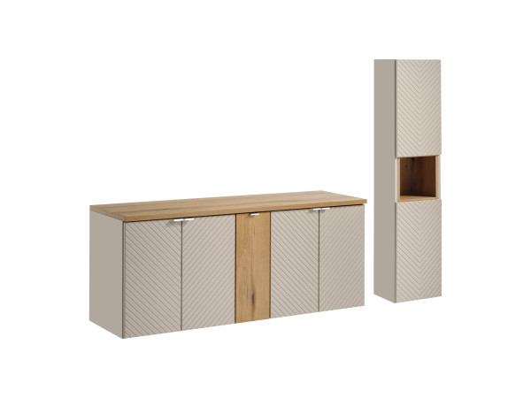 Zestaw meblowy 140cm z blatem i szafką wysoką