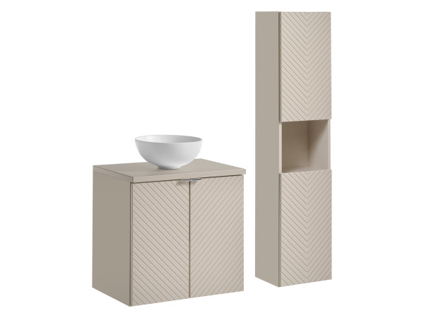 Zestaw meblowy 60cm z blatem, umywalką nablatową domi i szafką wysoką