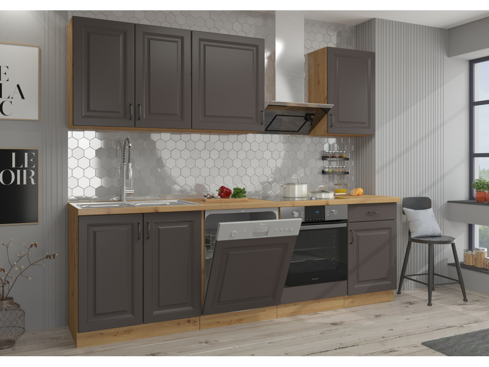 KUCHNIA STILO GRAFIT + DĄB ARTISAN. Dowolna...