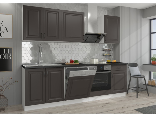 KUCHNIA STILO GRAFIT + BIAŁY. Dowolna Konfiguracja Szafek.