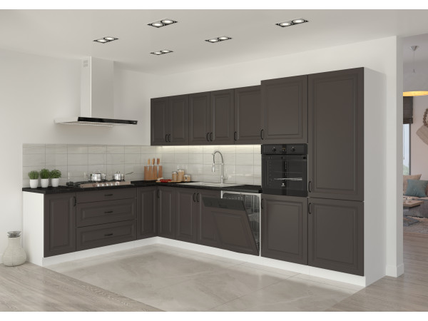 KUCHNIA STILO GRAFIT + BIAŁY. Dowolna Konfiguracja Szafek.