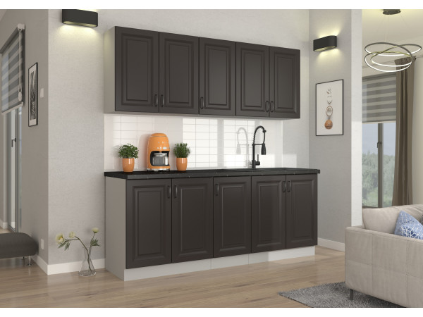 KUCHNIA STILO GRAFIT + BIAŁY. Dowolna Konfiguracja Szafek.