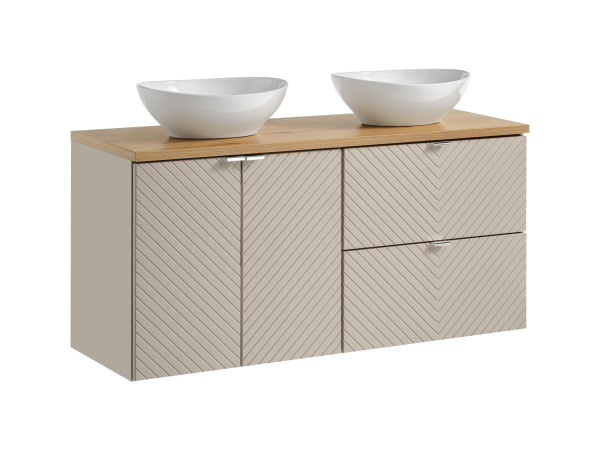 Zestaw meblowy 120cm z blatem i 2 umywalkami nablatowymi lola