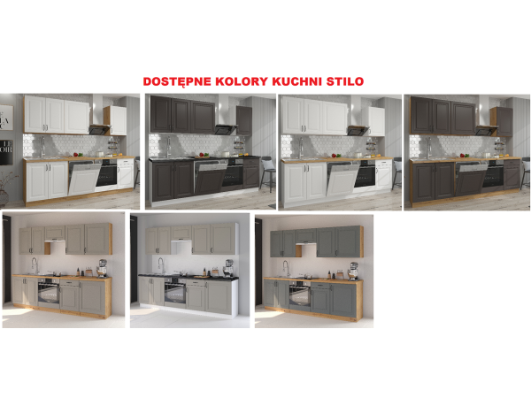 KUCHNIA STILO BIAŁY MAT + DĄB ARTISAN. Dowolna Konfiguracja Szafek.