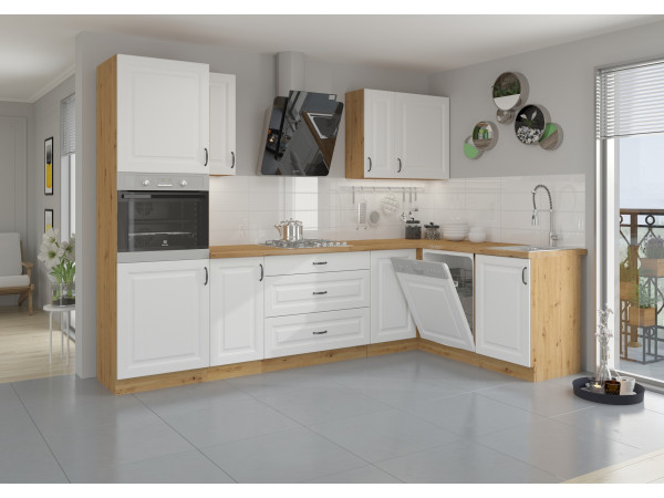 KUCHNIA STILO BIAŁY MAT + DĄB ARTISAN. Dowolna...