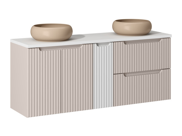 Zestaw meblowy 140cm z blatem i 2 umywalkami nablatowymi wiki