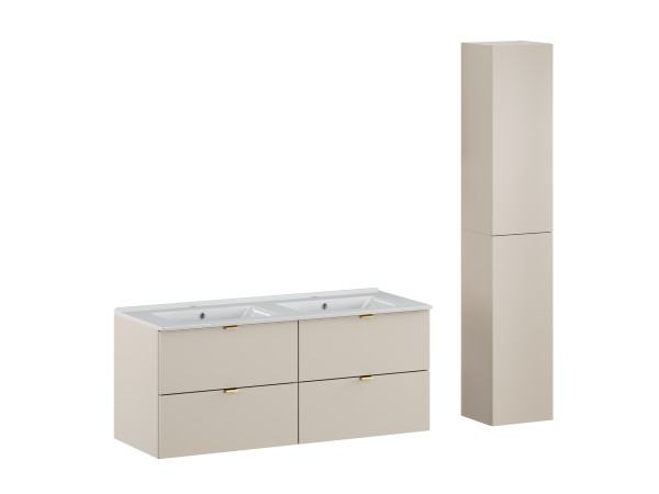 Zestaw meblowy 120cm z umywalką meblową lava i szafką wysoką