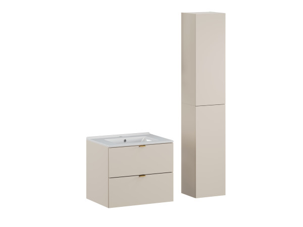 Zestaw meblowy 60cm z umywalką meblową lava i szafką wysoką