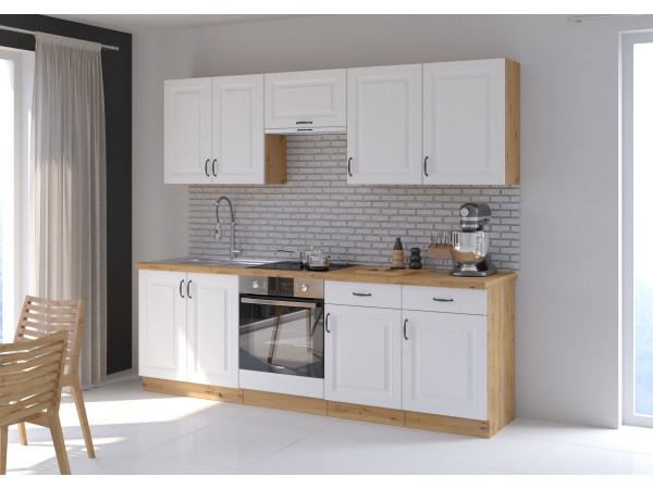 KUCHNIA STILO BIAŁY MAT + DĄB ARTISAN. Dowolna...