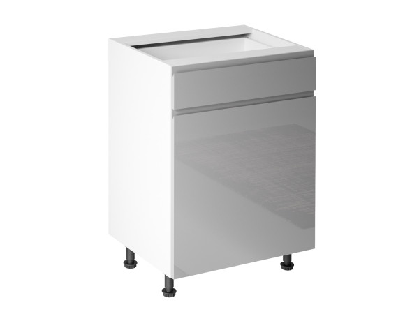 Szafka kuchenna dolna Aspen Szary Połysk D60S1 Prawa