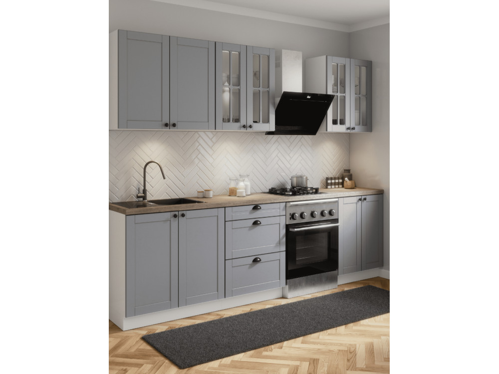 Przykładowe zestawienie kuchni Linea Grey 260cm