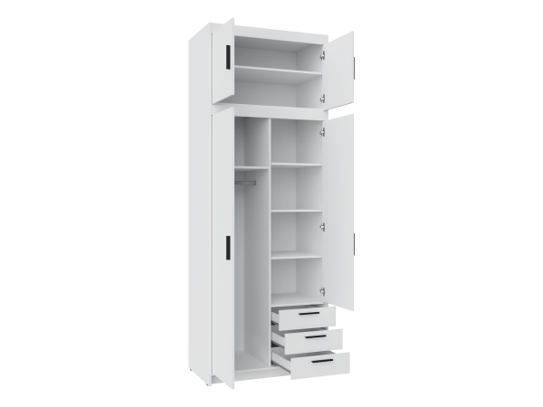 SZAFA ELENA 2 fronty + nadstawka + 3 szuflady. Biała