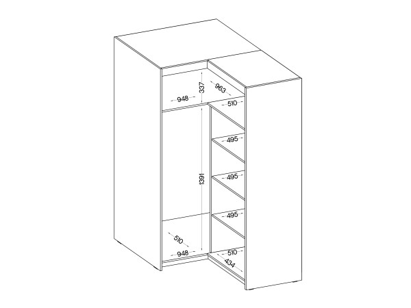 SZAFA ELENA 2D Narożna. Biała