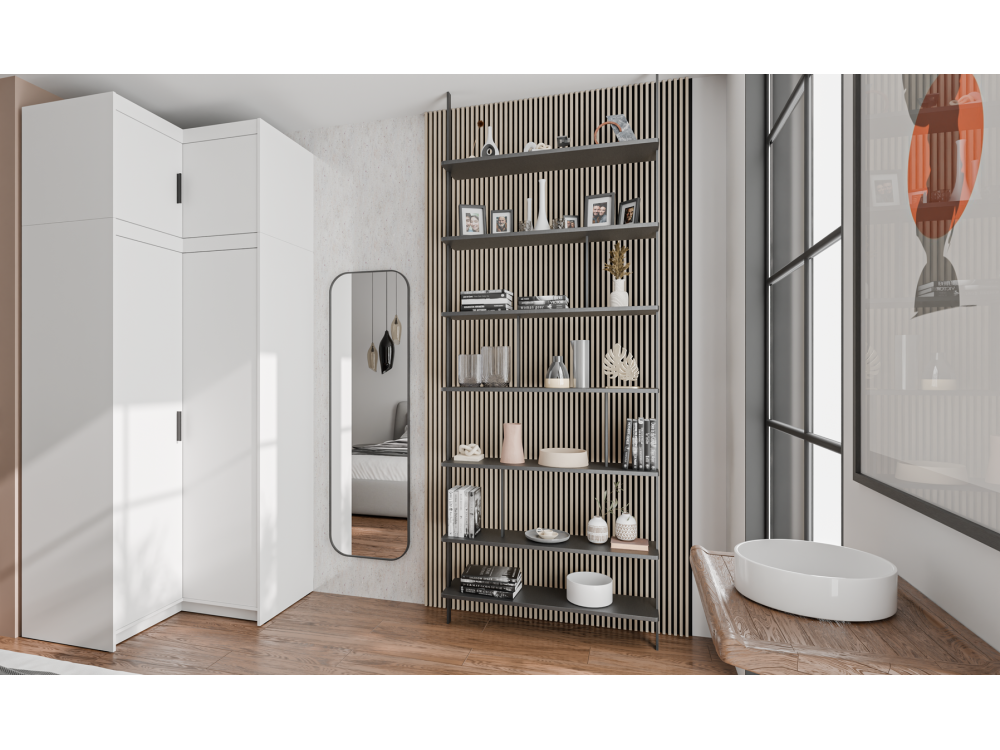 SZAFA ELENA 2D Narożna z Nadstawką. Biała