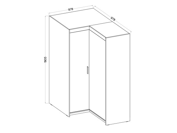 SZAFA ELENA 2D Narożna z Nadstawką. Biała