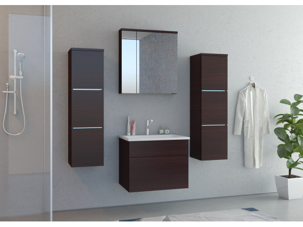 MEBLE ŁAZIENKOWE PORTO kolor wenge z umywalką.